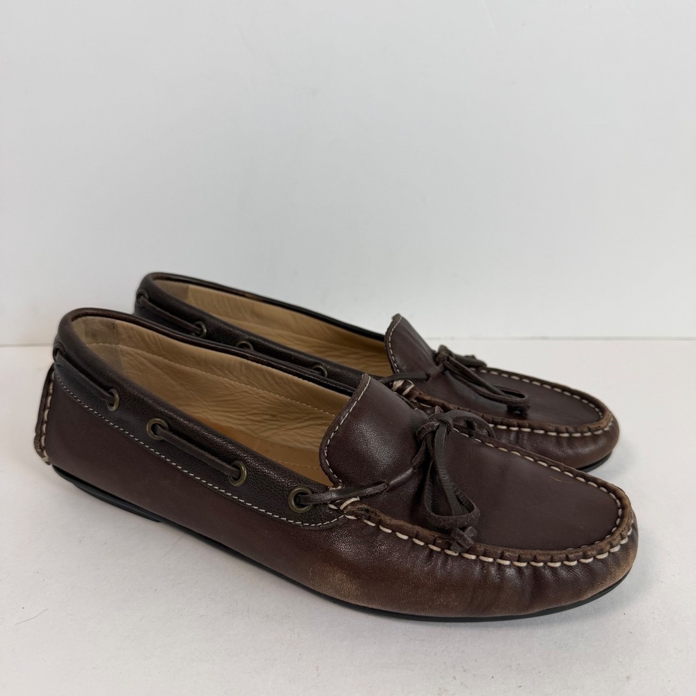 ECCO Brown Leather Driving Moccasins EU 38 US 7-7.5 Slip On Loafers Comfort